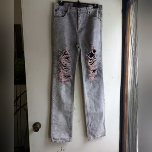 One Teaspoon Women's Trashed Purple Tint Ripped Jeans. US 26